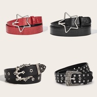1PC Y2k Star Belt with Double Buckle Goth Punk Rock Fashion Emo Grunge Clothes Accessories Western J
