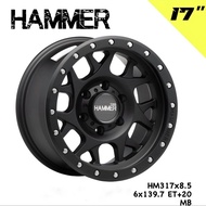 ล้อแม็ก ขอบ17 TORQ HAMMER HM3 17X8.5 6H139.7 ET+20 สีดำ🎏ราคาชุด4วง✅ แถมจุ๊บลมยางแท้👍 มีรับประกันนาน1ปี✅❤️