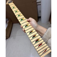 24 Fret Maple Guitar Neck Pyramid Inlays Electric Guitar Gloss Lock Nut Replace