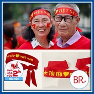 Set of 5 Cheerleading Banners I love Vietnam to welcome April 30, National Day, September 2, printed