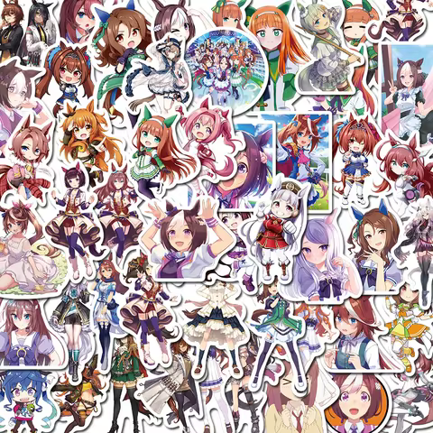 50PCS Uma Musume Pretty Derby Game Graffiti Stickers Anime Girl Cartoon Decal For Guitar Phone Guita