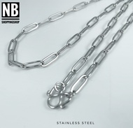 S641 สร้อยสแตนเลสแท้ ลายโซ่ทับเงา (โซ่US) กว้าง2.6-4mm 16-24นิ้ว มน เงา ไม่ลอก ไม่ดำ ไม่บาดคอ ใส่อาบ