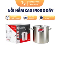 Vitalux Infinity multi-purpose 3-bottom 304 stainless steel high stew pot with stainless steel lid i