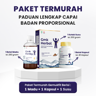 Gemukfit Penggemuk Badan Alami Vitamin Halal BPOM GMK Herbal Madu Susu Kapsul Suplemen Penambah Bera