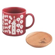 【現貨/售完下架】嚕嚕米/MOOMIN(小不點)：陶瓷＊馬克杯+木製杯蓋組(尺寸:杯-直徑85×85mm/蓋-直徑90×15mm/容量:350ml)_免運。