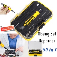 Obeng Set Reparasi 45 in 1 Tools Screwdriver dengan Box Komplit Lengkap Kumplit Obeng Kembang Min Pl