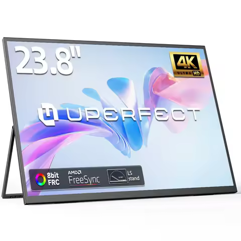 UPERFECT 23.8'' 4K QLED Portable Gaming Monitor 3840x 2160 Fast IPS External Screen Eye Care Display
