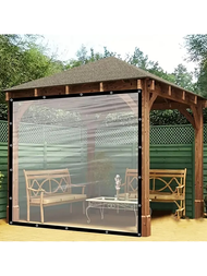 1片透明防水帆布帆布,設有銅扣眼,花園防水罩為庭院營造露營戶外帳篷蓋和門廊遮陽篷