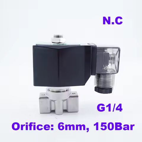 GOGO 150Bar GSPG-06 2 way water high pressure solenoid valve 1/4" BSP 220V 24V Orifice 6mm N.C stain
