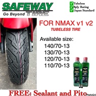 Safeway Tire Size 13" (Nmax, Pcx, ADV) with Sealant/Pito, Tubeless, 8Ply Rating