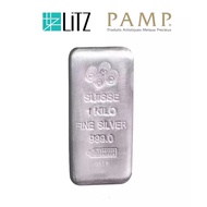 [ 1 KG ] LITZ PAMP Suisse Fine Silver Bar (999) PSB001
