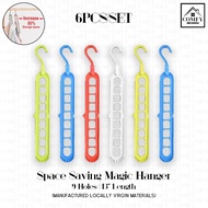 6PCS/SET (LOCAL MANUFACTURED) High Quality 9 Hole 13" Multi-Functional Magic Hanger Space Saver