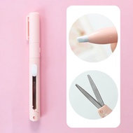 Pen-sized Scissors Ceramic Cutter 2 in 1 Mini Scissor Portable Paper Cutter Stationery Student Trave