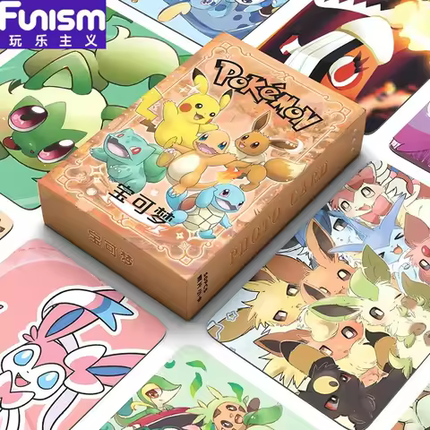 FUNISM 50-Pack Pikachu Anime Laser Card Game Funism Pokemon Laser Tag(The style will be updated.Plea