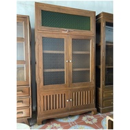 ตู้กับข้าวไม้สัก (จัดส่งทั้งตู้) ตู้ไม้สักวินเทจ ตู้ไม้สักโบราณ ขนาด 180x100x40 cm. จากไม้สักแก่ ใช้งานได้นาน Large Teak Wooden Cabinet Antique (New)