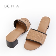 Bonia Latte Lean Heeled Sandals | Kasut Sandal