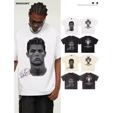 Cristiano Ronaldo Head T Shirt with Signature Trendy Graphic Tee Ronaldo CR7 Cristiano Ronaldo Shirt
