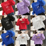 [AMYGO] 8Y5018Y505 LABUBU Sweatshirt Woman Baju Perempuan Crop Top Plus Size Sweatshirt Women Oversi