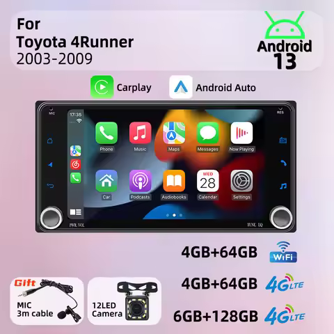 2Din Car Radio for Toyota 4Runner 4-Runner 4 Runner 2003-2009 Carplay Android Auto Android Car Multi