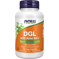 NOW Foods Supplements, DGL with Aloe Vera (Deglycyrrhizinated Licorice) Dietary Supplement, 100 Veg 