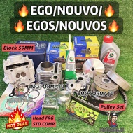 Combo EGO EGOS NOUVO NOUVOS RACING Block 59mm Head FRG STD Complete Front Rear Pulley Timing Belt "M