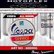 Motorcycle Decoration Logo VESPA PLATE SERVICE GOLD NO: 60000G 60000