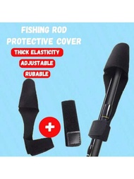 1入組釣竿保護套，具有高彈性的竿綁帶，配有釣魚裝備，釣魚用品附件