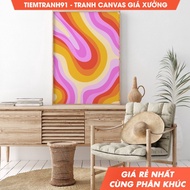 Tranh treo tường Retro Wavy Colorful Wall Art Pink electric gallery Preppy vibes abstract art Trendy