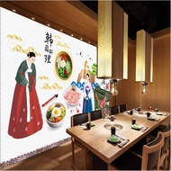 Custom Hand-Korean Theme Restaurant Landscape  wallpaper mural  Korean style bbq Background  Industr