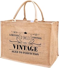 1965 Vintage Jute Tote Bag for Mom, 60th 61th 62th 63th 64th 65th 66th 67th 68th 69th Birthday Gifts