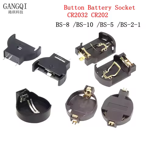 10PCS Battery Socket CR2032 CR2025 CR1220 3V Cell CoinHolder Case Battery Boxes BS-8 BS-10 BS-5 BS-2