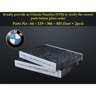 BMW - G30 G31 G32 G11 G12 F90 730i 525d 530i 630i Aircond Filter Cabin Air Filter (1set X 2pcs) 64-1