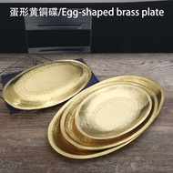 Hand Beat Pure Copper Plate Egg-Shaped Plate Oval Copper Plate Copper Basin Copper Plate Copper Plat