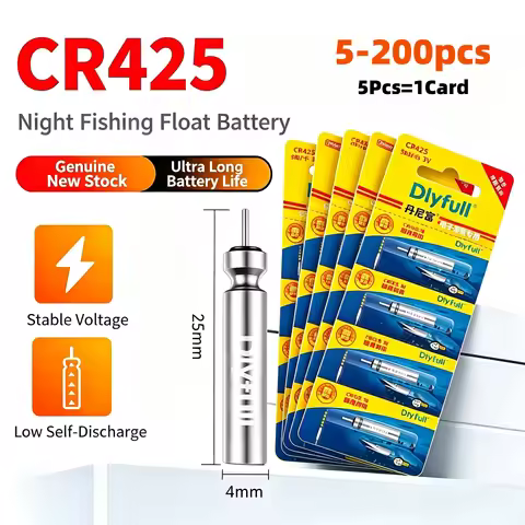 5-200PCS CR425 Fishing Float Battery High Brightness Luminous Battery for Night Fishing Electronic F