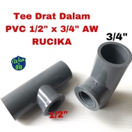 Tee Threaded In PVC 1/ 2 quarter x 3/4 quarter AW RUCIKA