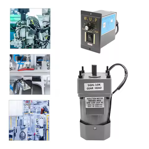 60W 10K AC Gear Motor Electric Speed Adjustable Controller 110V 135 RPM 1:10 M560-402