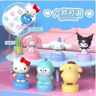 3D角色印章公仔系列(盲盒)-Hello Kitty,Kuromi,My Melody,Cinnamoroll,Pompompurin,Pochacco (平行進口)