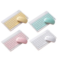 Mini Portable Keyboard Wireless Bluetooth Mouse Set Colorful 10 Inch Keyboard For ios/Android/IPad/tablet/Macaron