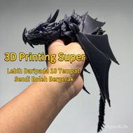Naga Terbang 3D Bercetak Sayap Bergerak Fantasi Koleksi Unik mainan naga