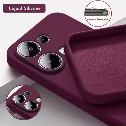 Phone Case For Poco M6 Pro Silicone Solid Color Fall and Collision Protection Cover For Xiaomi Poco 