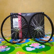 Velg depan belakang sepeda 20 in  sepasang siap pakai sudah dirakit dan disetel jari2. sepeda lipat 