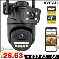4K 8Mp Binocular Security Outdoor Wifi PTZ Three Lens 12Mp 6K HD Surveillance CCTV IP Camera A