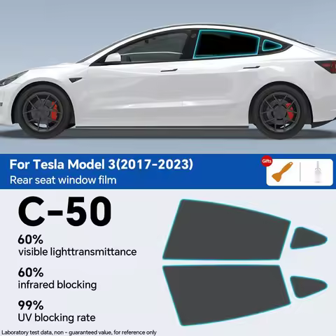 Pre Cut Window Tint Film For Tesla Model 3 2020 2023 Solar UV Protection For Tesla Model 3 Highland 
