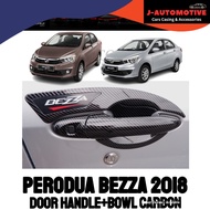 (cf)Perodua Bezza 2018 2019 2020 Door Handle with sense button / Bowl Cover with bezza sticker logo 