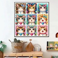 Diamond Painting Miss Jiugongge Cat Expression Drawing Diamond Painting Set Cute Cat Diamond Paintin