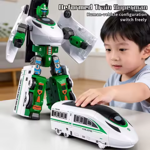 1pc Child inertia manual deformation high speed rail boy model train suitable for children's imagina