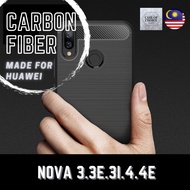 Huawei Nova 3,3e,3i,4,4e Rugged Armor Carbon Fiber Phone Case