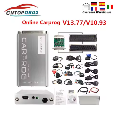 Carprog V13.77 V10.93 Full Set With 21 Adapters With keygen Online Programmer For Airbag/Radio/Dash/