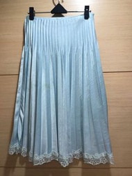 細緻亮片蕾絲邊水藍褶裙+Morgan 洋裝（for 限定買家