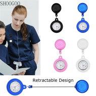 SHOOGOO Pocket Watch Silicone Quartz Clock Clip-on Fob Watch